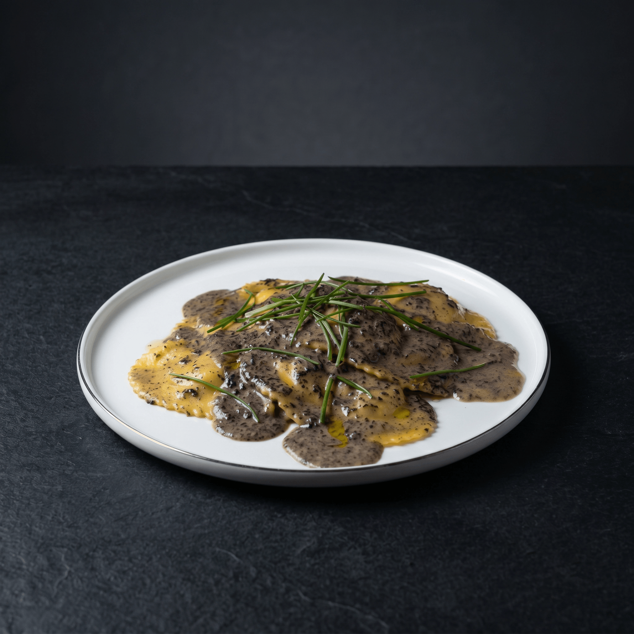 Ravioli alla tartufata
Ravioli alla tartufata met zwarte truffel — Italiaans restaurant Civiltà Boutique, Antwerpen Zuid.