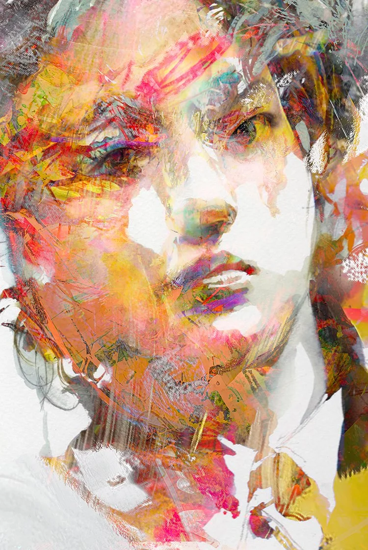 Sulli - 20" x 30", 1 of 1, Acrylics and Pigment Ink on primed aluminum, also minted as an animated NFT on OpenSea.