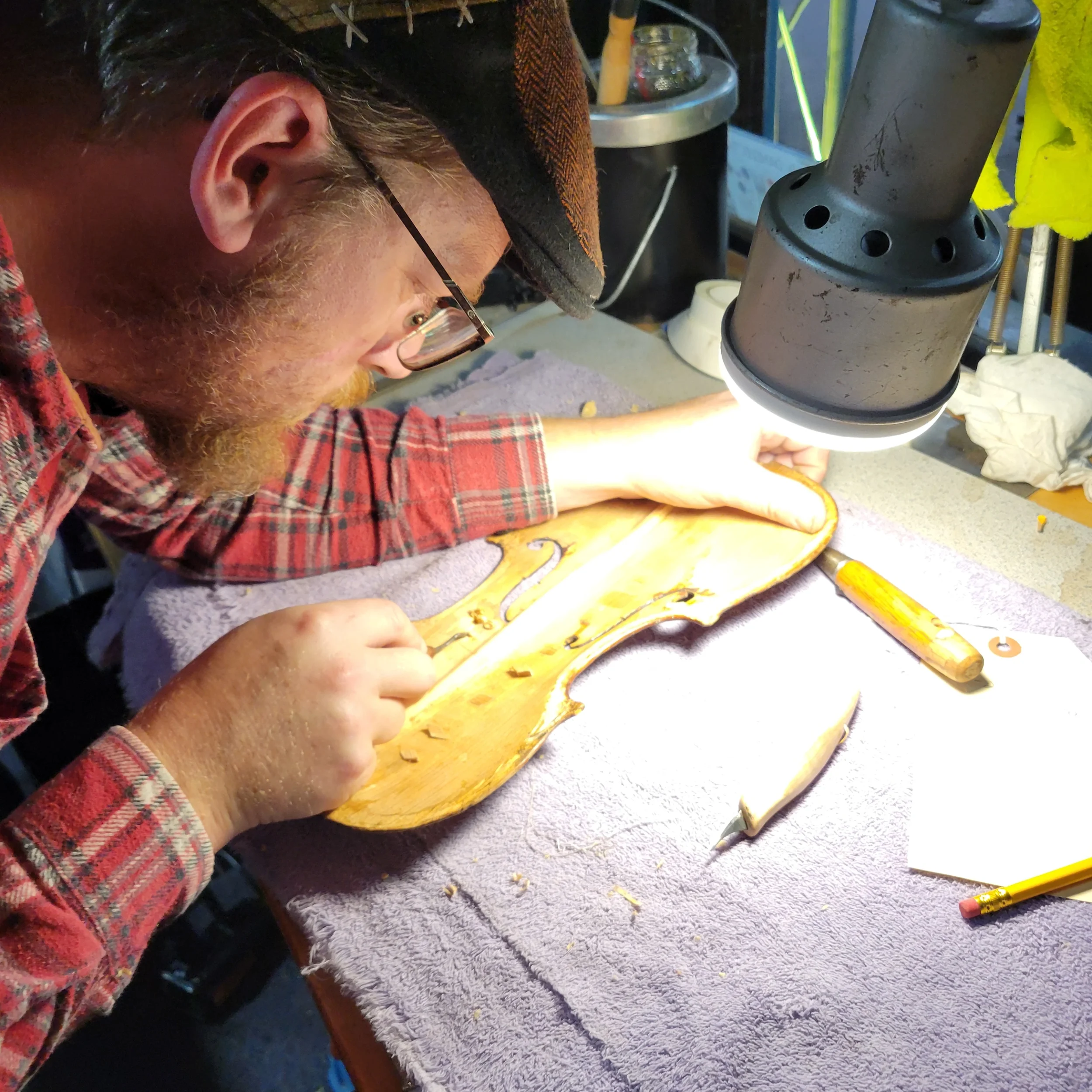 What’s on the Workbench: Custom Upgrades, Fiddle Restorations, and a Vintage Silvertone