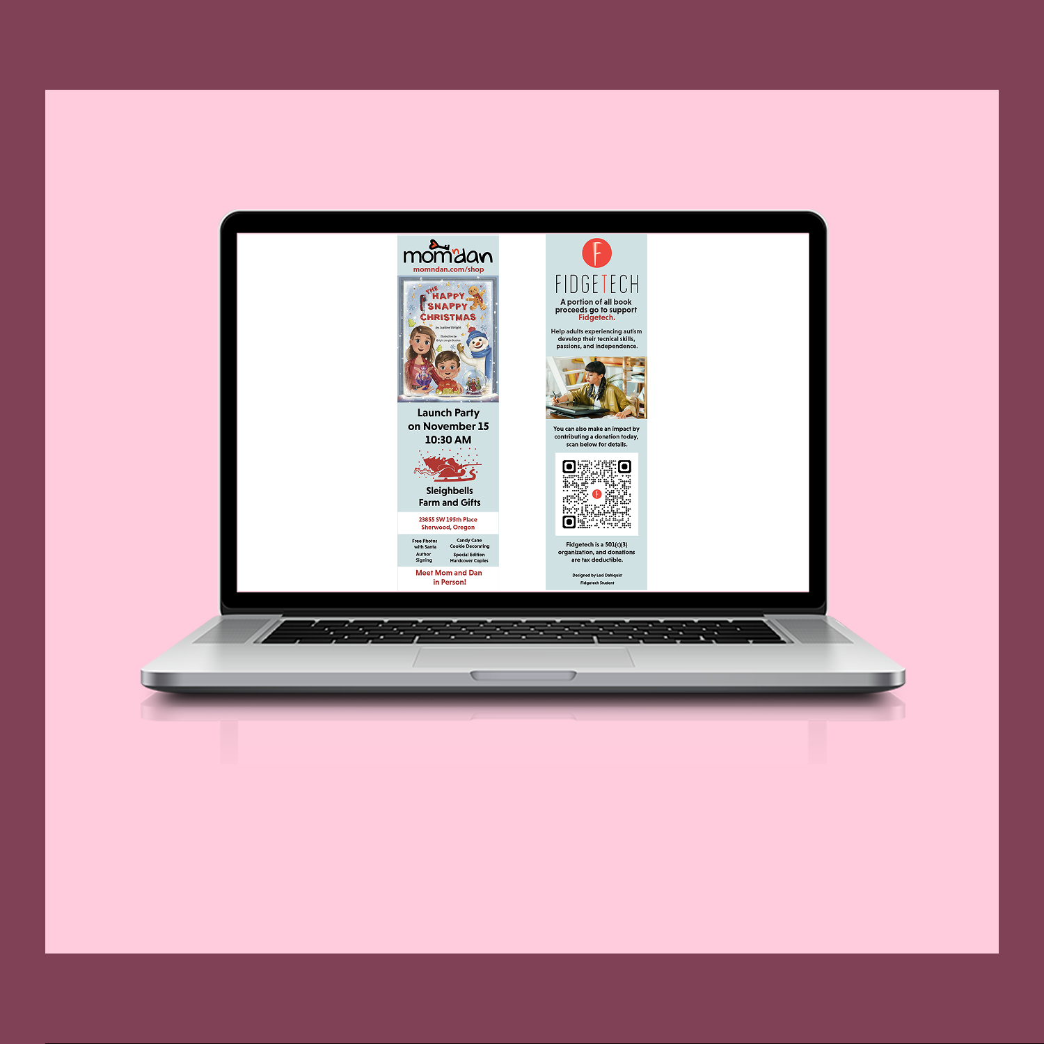 Client Work: Mom-N-Dan Bookmark Project