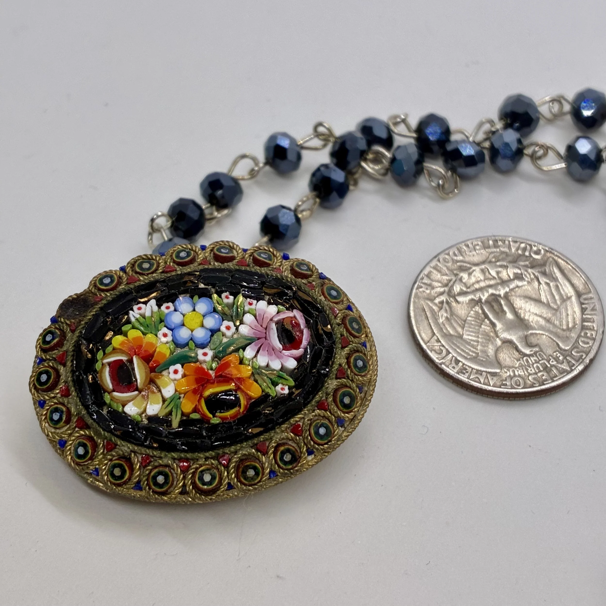 Vintage Vilma's Italian Micro Mosaic (Converted) Brooch-Pendant Collection