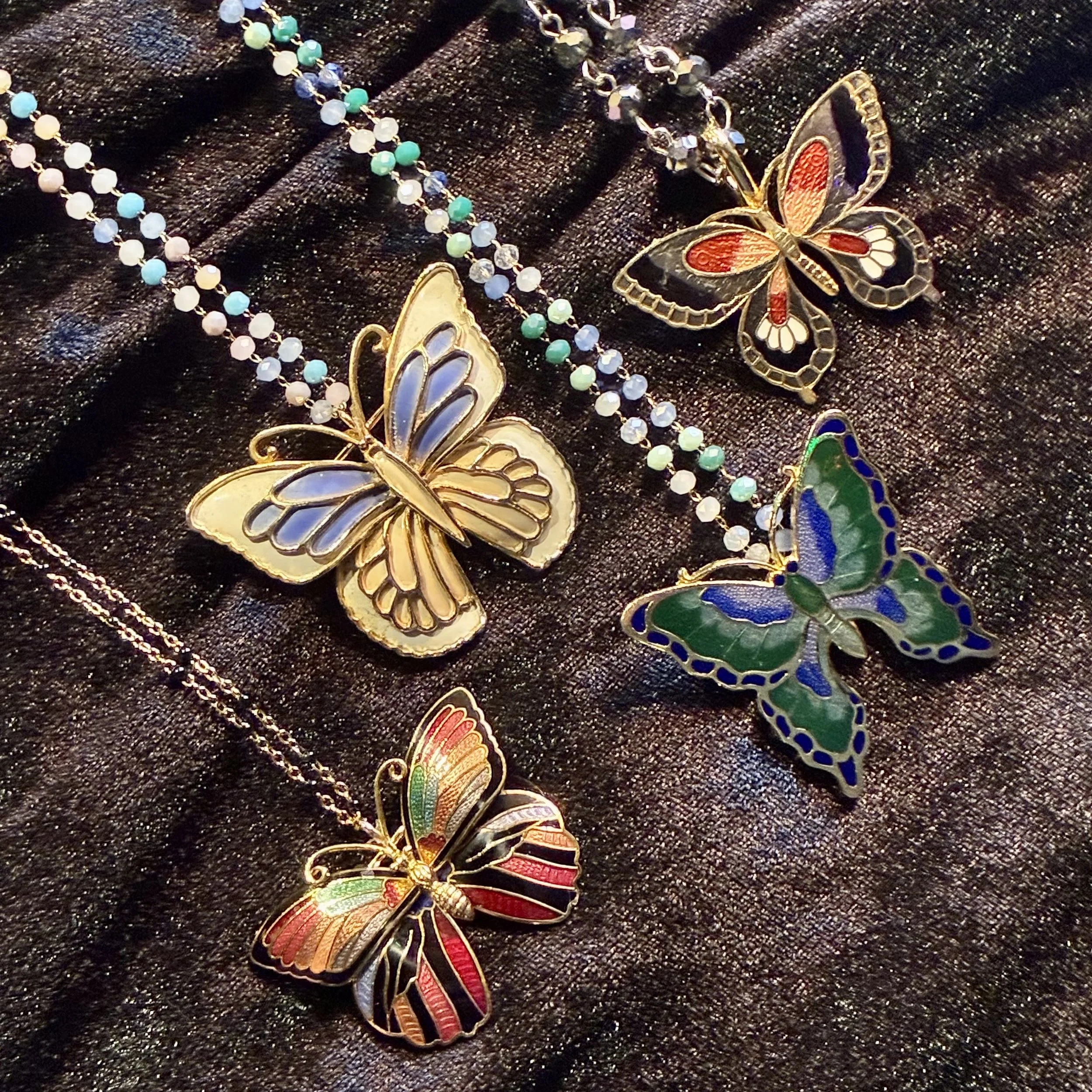 Vintage Vilma's Cloisonné (Converted) Brooch-Pendant Collection
