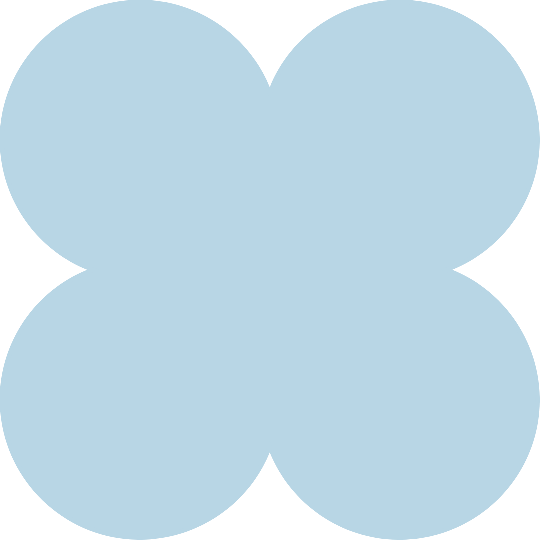 Multiple overlapping light blue circles arranged in a pattern.