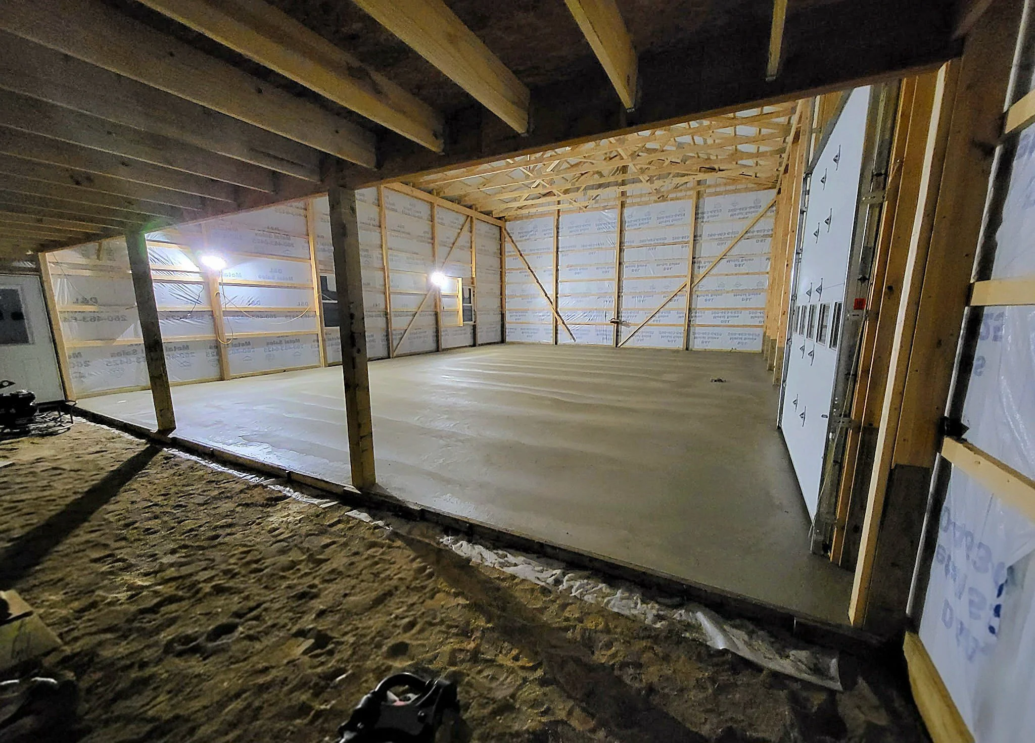 Concrete flatwork, large concrete slab.