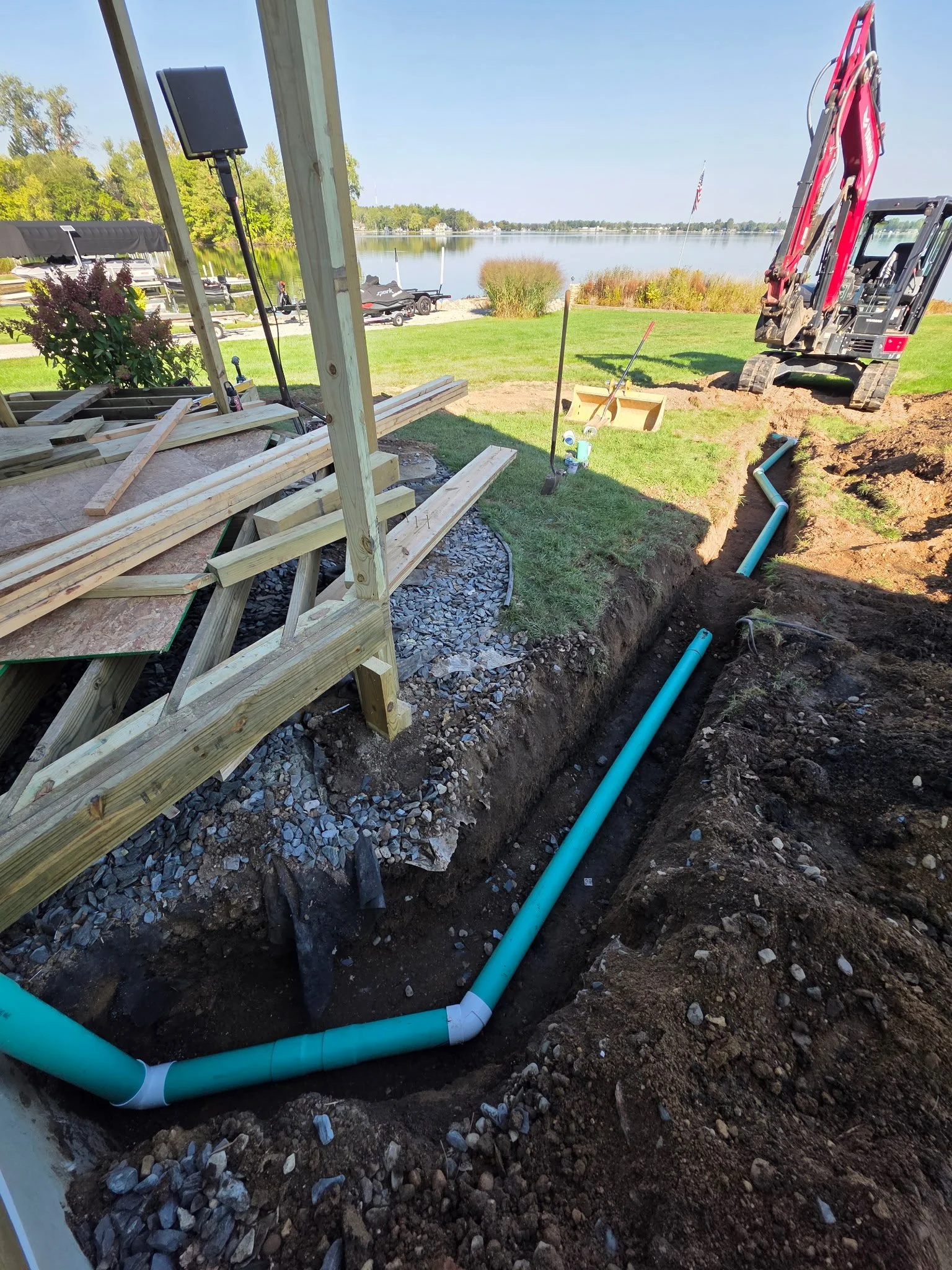 Professional concrete contractor site prep and foundation work near Winona Lake, Indiana.