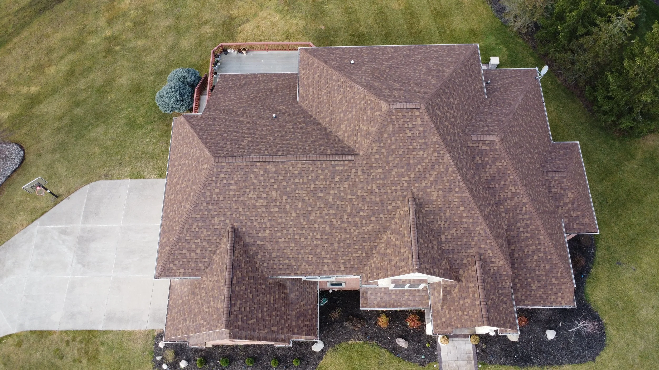 aerial view of roof project