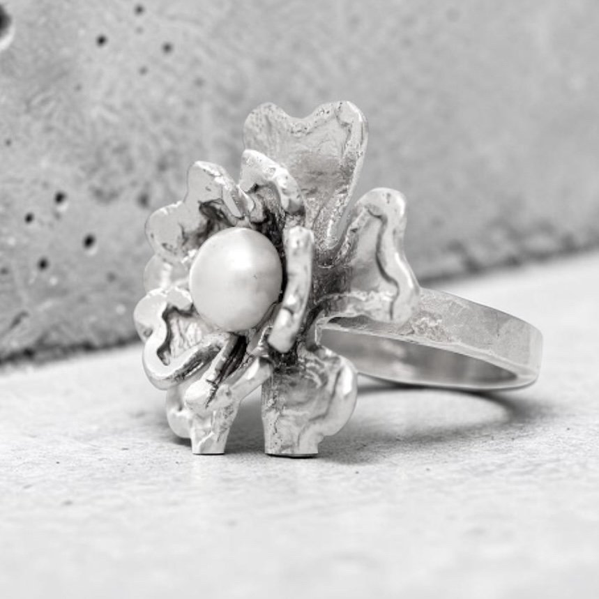 Freshwater Flower Sterling Silver, Freshwater Pearl