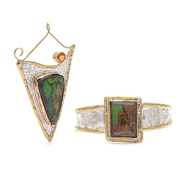 Amazing Ammolite Pendant & Cuff
