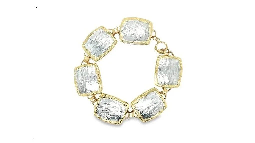 Linked Pillows Sterling Silver, 14K Gold