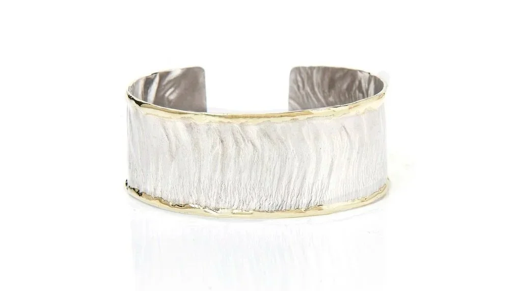 Classic 1" Cuff Sterling Silver, 14k Gold