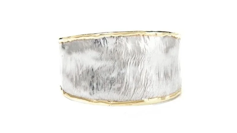Classic Cuff - 1.5" Tapered Sterling Silver, 14K Gold