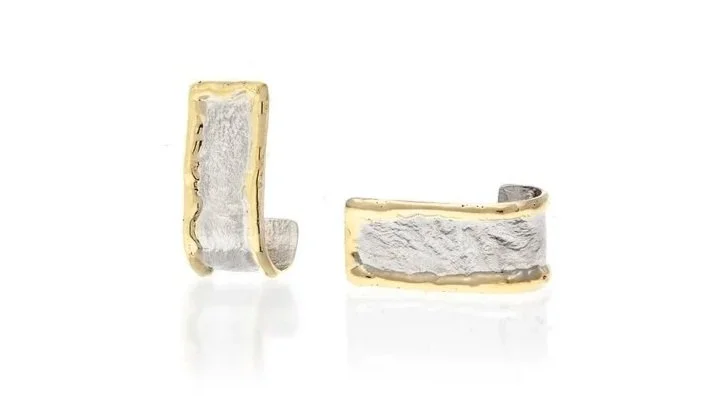 J-Hoops Sterling Silver, 14k Gold