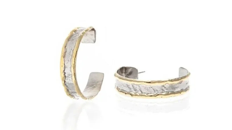 Large Hoops Sterling Silver, 14k Gold