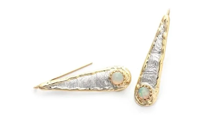 Drama Drops Sterling Silver, 14k Gold, Ethiopian Opal