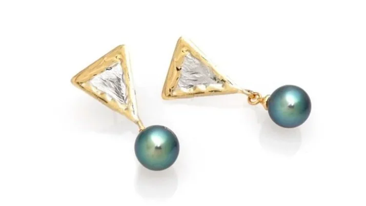 Pearl Drops Sterling Silver, 14k Gold, Tahitian Pearls