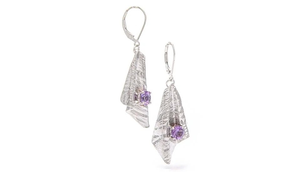 Flowing Folds Sterling Silver, Pink Amethyst