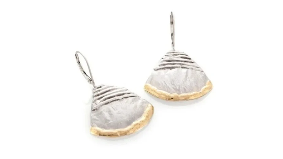 Fan Club Earrings Sterling Silver, 14k Gold