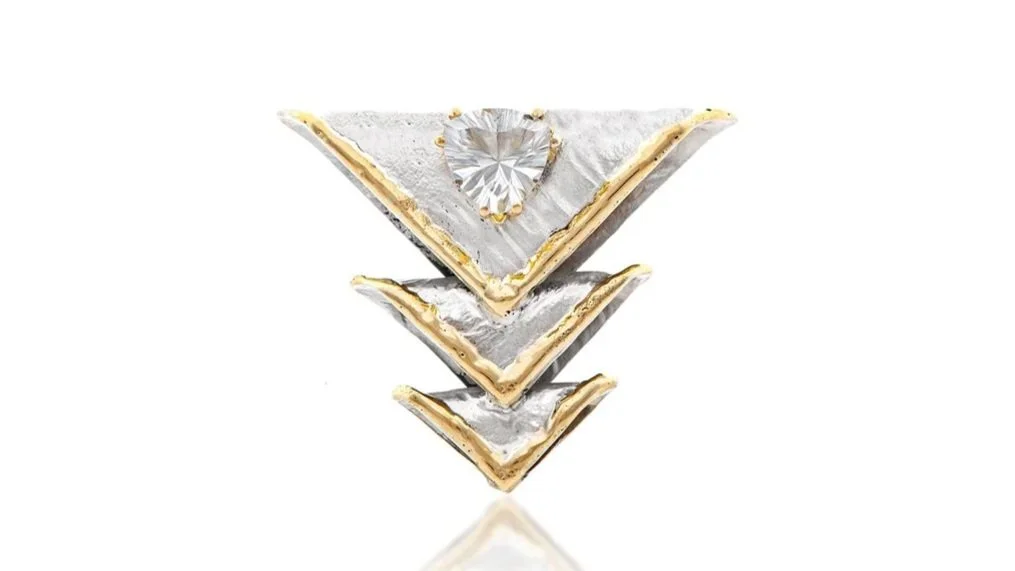 "Arrows" Sterling Silver, 14k Gold
