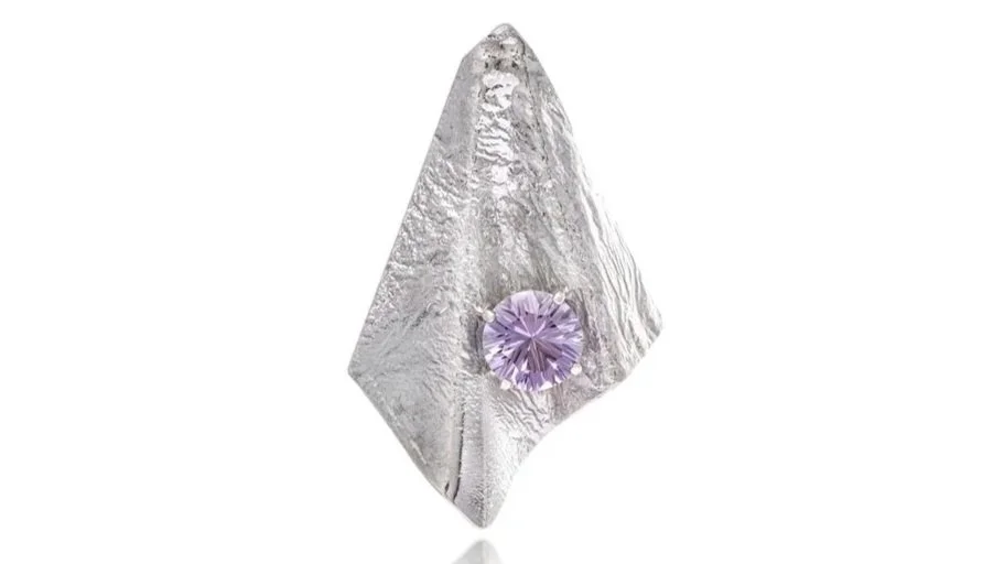 "Draped" Sterling Silver, Pink Amethyst