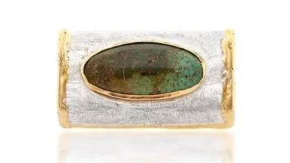 Slide Pendant Sterling Silver, 14k Gold, Turquoise