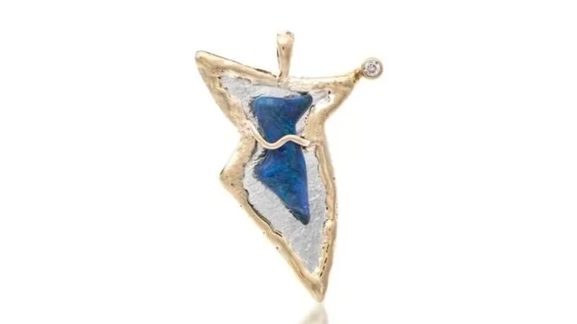 Dancing Opal Sterling Silver, 14k Gold, Australian Opal, Diamond