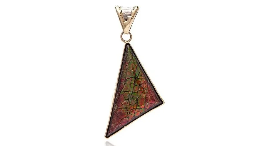Suspension Pendant Sterling Silver, 14k Gold, Ammolite