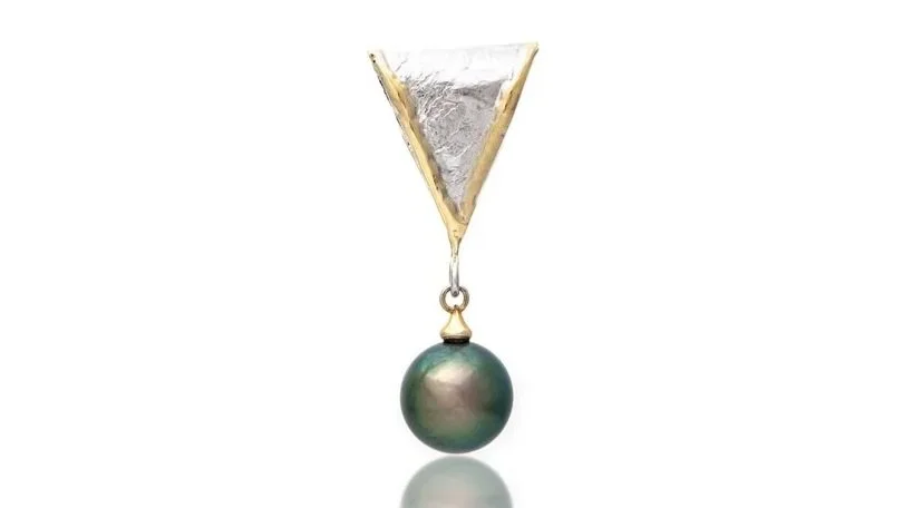 Drop Slide Sterling Siver, 14k Gold, Tahitian Pearl