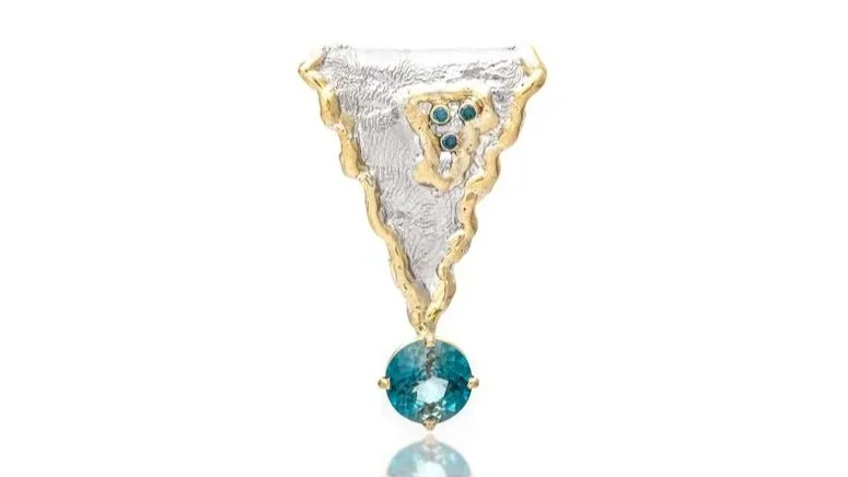 Blue Lagoon Sterling Siver, 14k Gold, Blue Zircon, Blue Diamonds