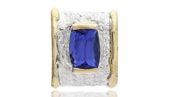 Dream Slide Sterling Siver, 14k Gold, Tanzanite