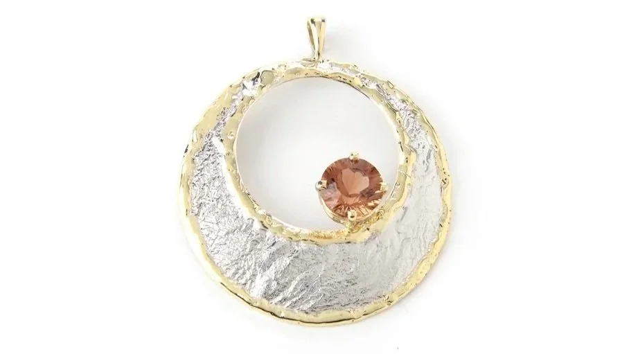 Circle Cutout Sterling Siver, 14k Gold, Oregon Sunstone