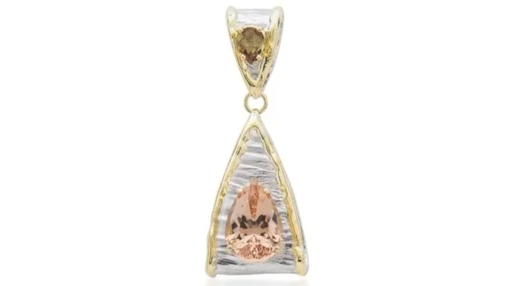 Reversible Loop Slide Sterling Siver, 14k Gold, Morganite, Andalusite Garnet