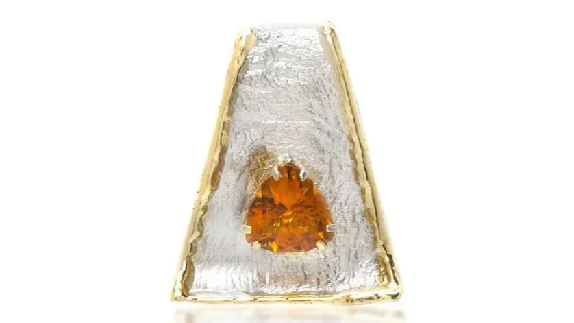 Trapezoid Flip Slide Sterling Siver, 14k Gold, Orangte Topaz
