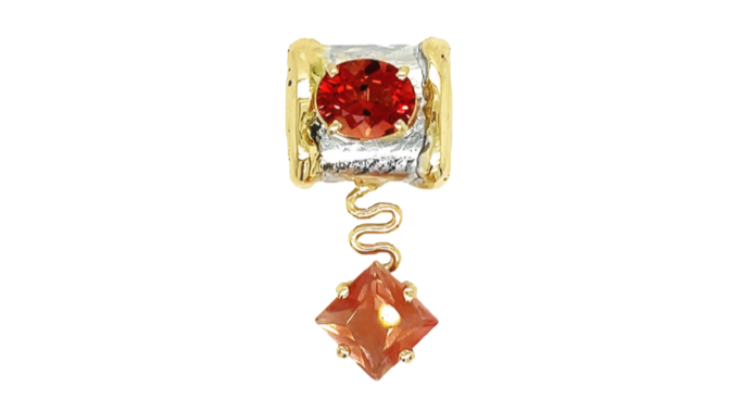 "Connections" Collection Sterling Siver, 14k Gold, Orange Garnet, Sunstone