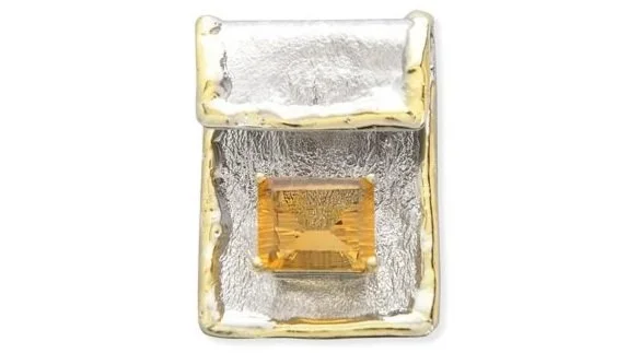 Foldover Slide Sterling Siver, 14k Gold, Citrine
