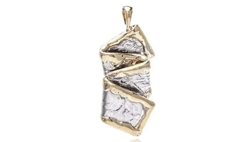 Triple Fold Sterling Silver, 14k Gold