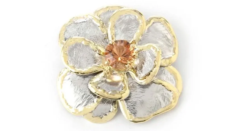 3D Flower Sterling Siver, 14k Gold, Sunstone