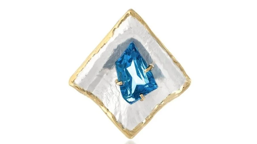 Fantasy Fling Sterling Siver, 14k Gold, Swiss Blue Topaz