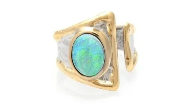 Wrap II Sterling Silver, 14k Gold, Opal