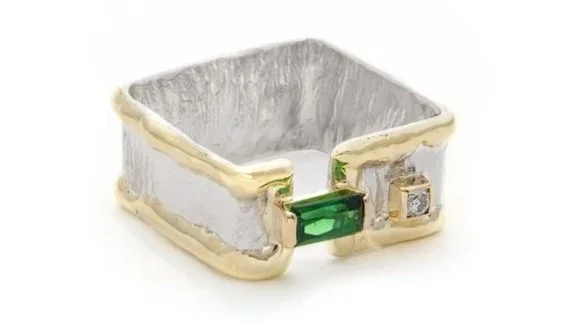 Grass is Greener Sterling Silver, 14k Gold, Tsavorite Garnet