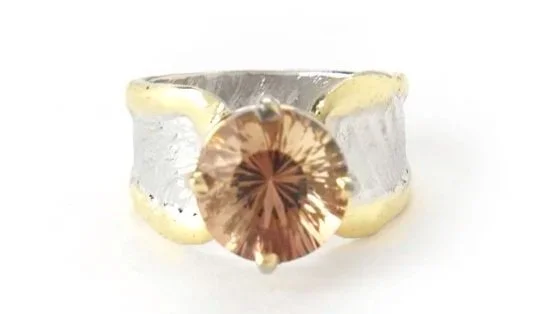 "Sunny" Sterling Silver, 14k Gold, Oregon Sunstone