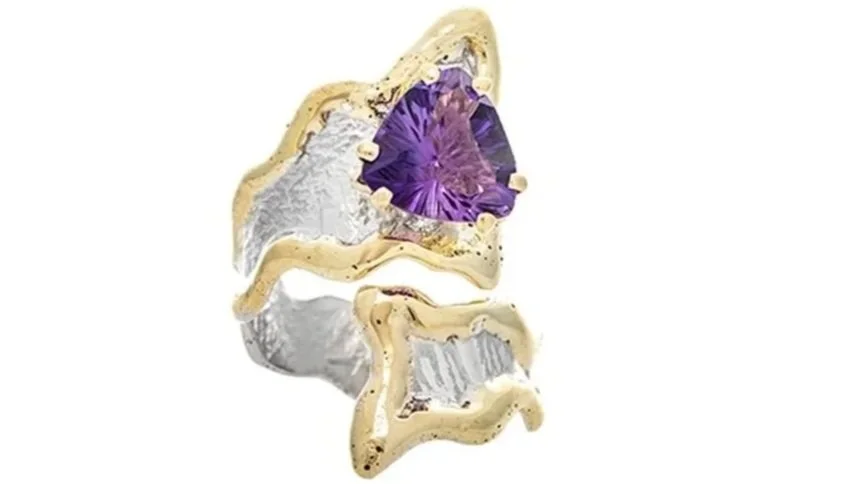 Wavin' Hello Sterling Silver, 14k Gold, Amethyst