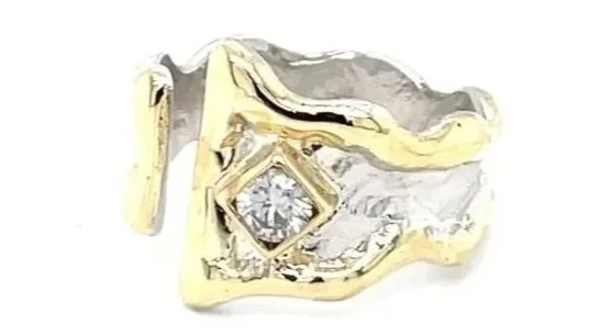 Wavin' & Wrappin' Sterling Silver, 14k Gold, Diamond