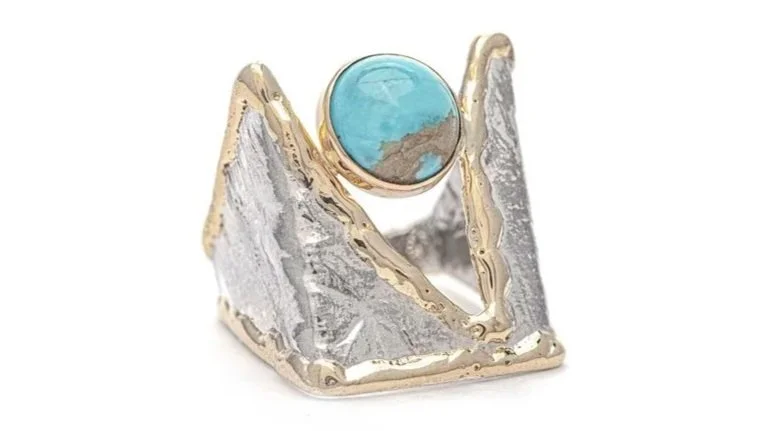 Shark Attack Sterling Silver, 14k Gold, Turquoise