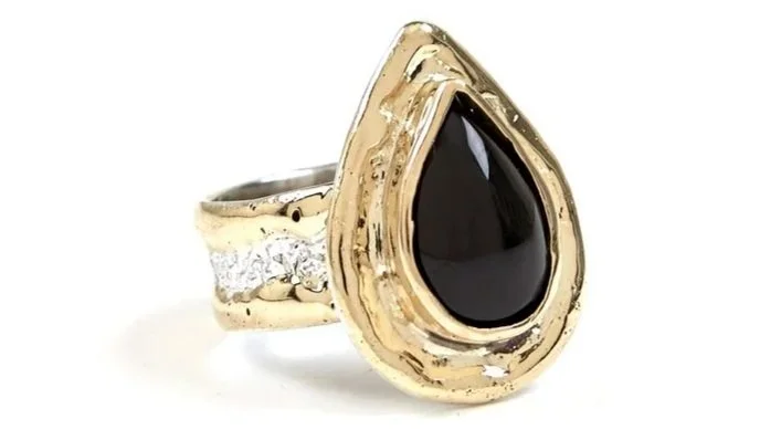 Little Black Ring Sterling Silver, 14k Gold, Onyx