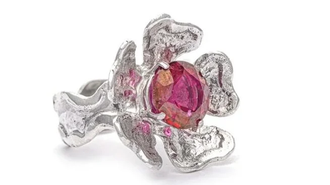 Fun Flower Sterling Silver, Peony Topaz