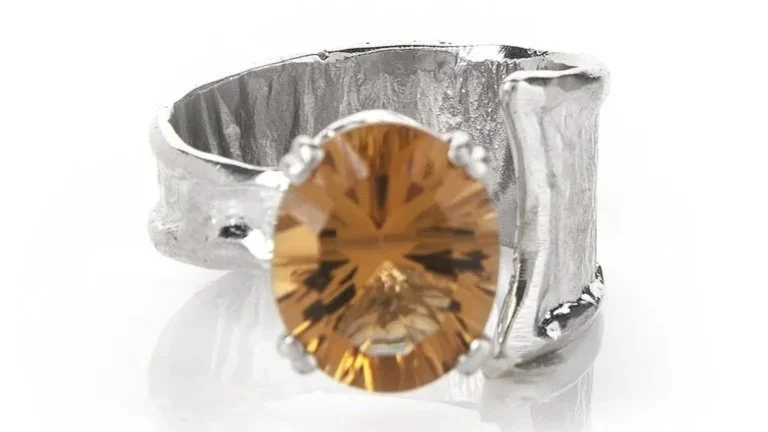 Citrine Curve Sterling Silver, Citrine