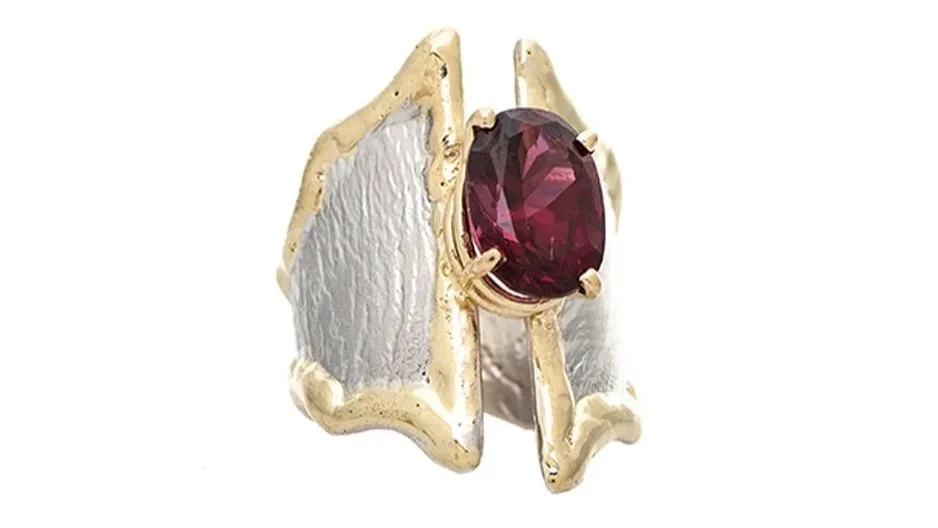 Rhoda's Rhodolite Sterling silver, 14k gold, Rhodolite garnet