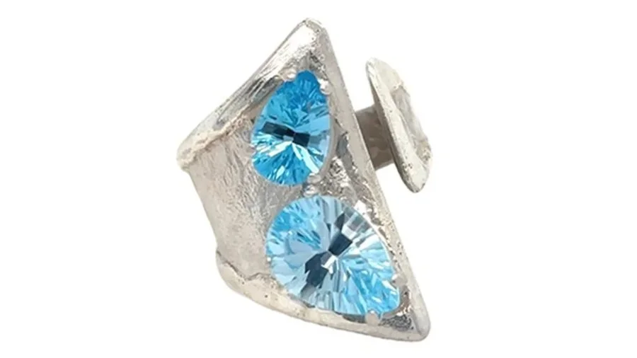Feelin' Blue Teardrop Wrap Sterling Silver, Blue Topaz