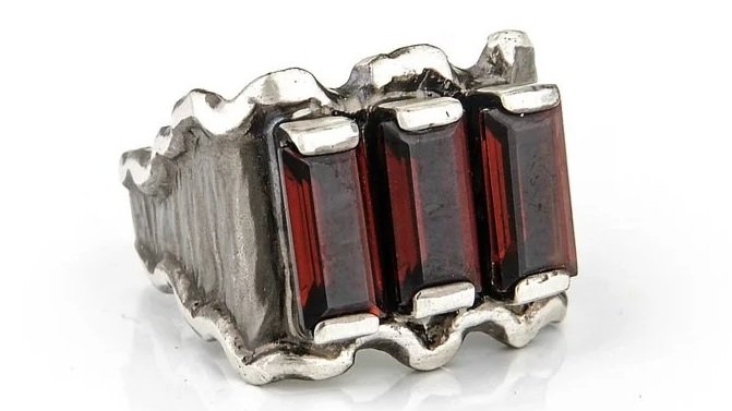 Gnarly Garnet Sterling Silver, Garnet, Black Rhodium