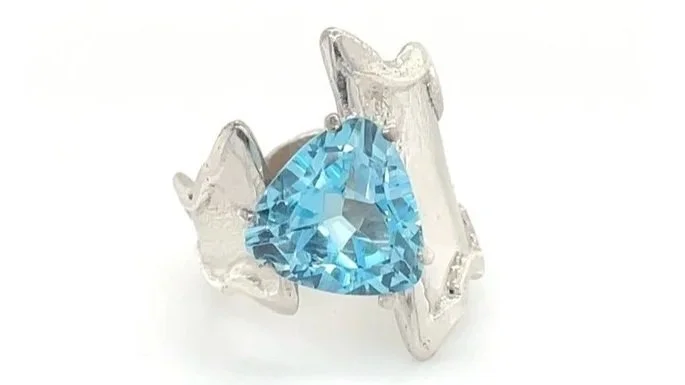 Ocean Waves Sterling Silver, Blue Topaz